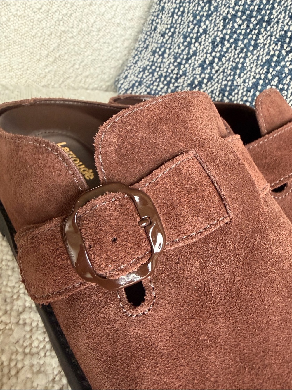 Larroude Suede Mule Clogs with Buckle~ size 8.5 - Picture 6 of 12